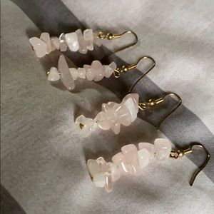 NWOT Rose Quartz Earrings